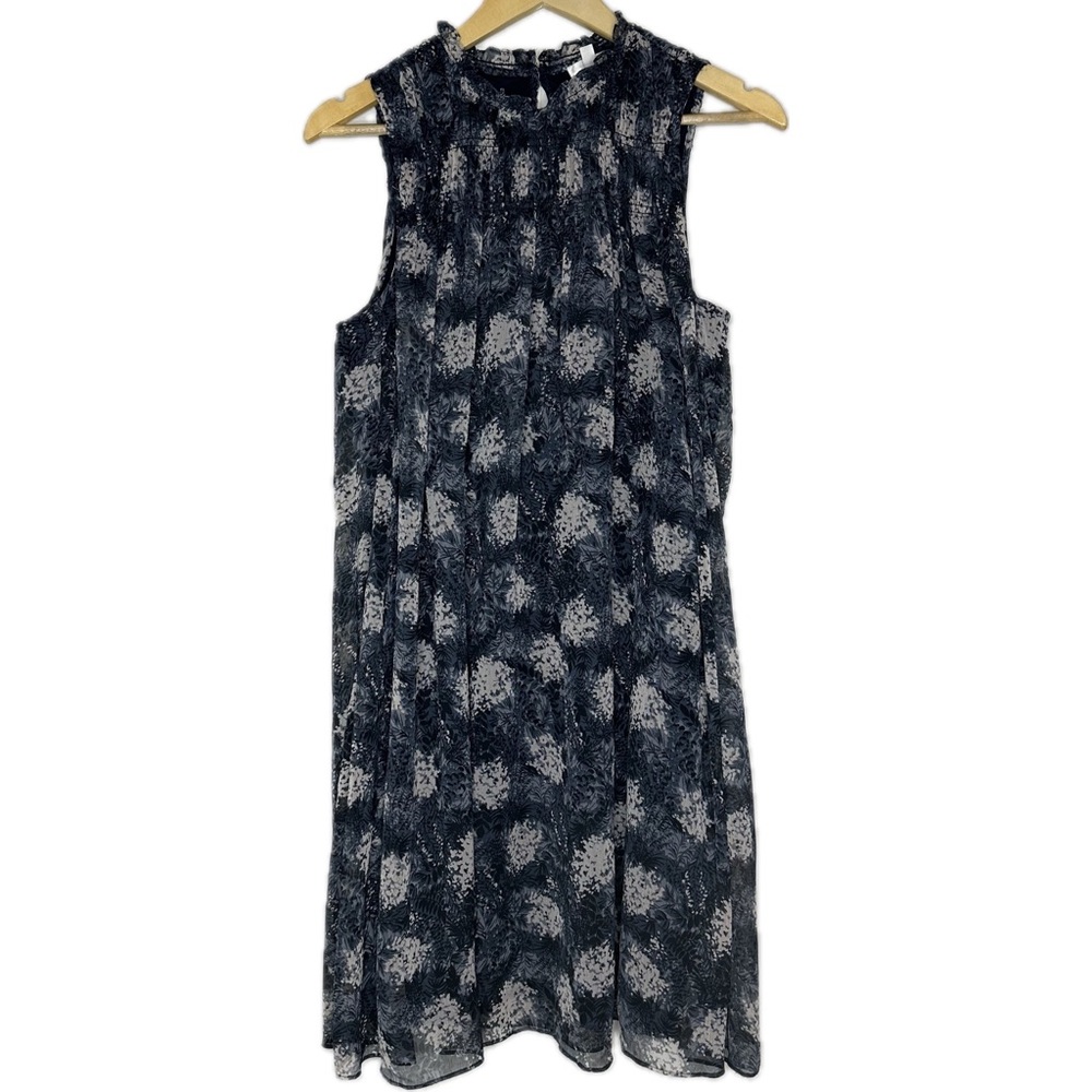 Joie Grey & White Floral Cinch High Neck Dress Size M - Picture 12 of 12